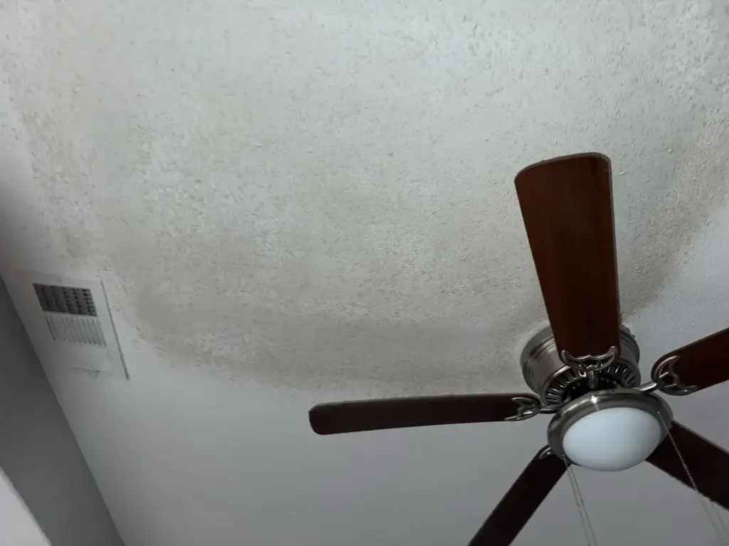 Ceiling staining before repair