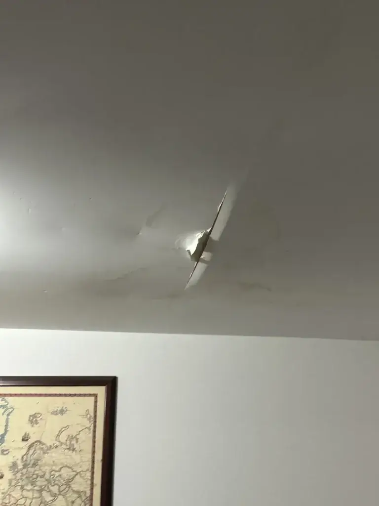 Cracked ceiling seam