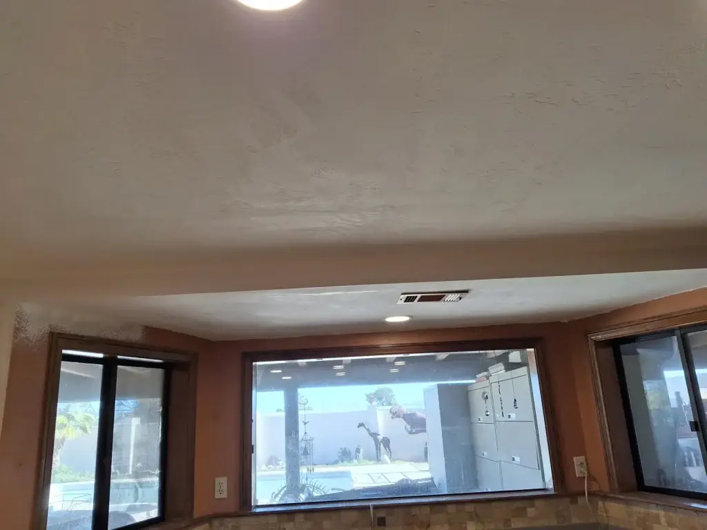 Finished kitchen ceiling after water damage repair