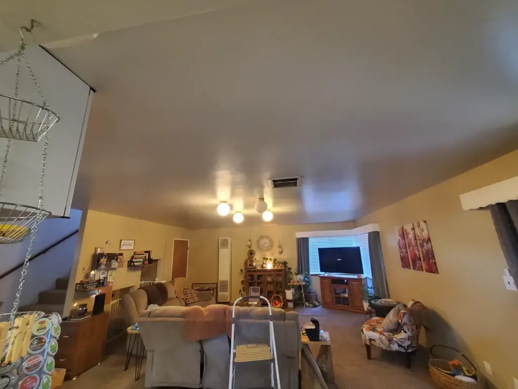 Living room before drywall work