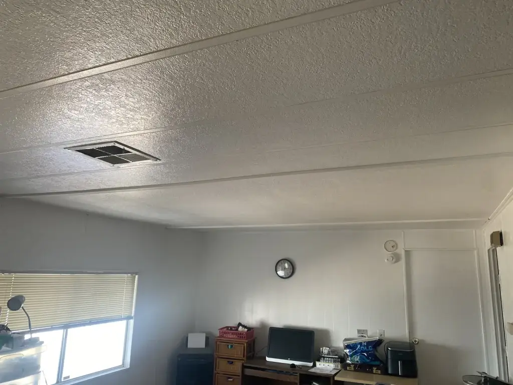 Repaired mobile home ceiling