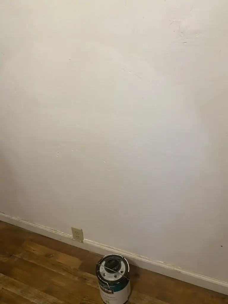 Repaired smooth plaster wall